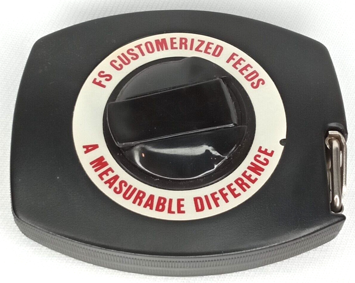 Illinois FS Customerized Feeds Black Tape Measure Agricultural Advertisement