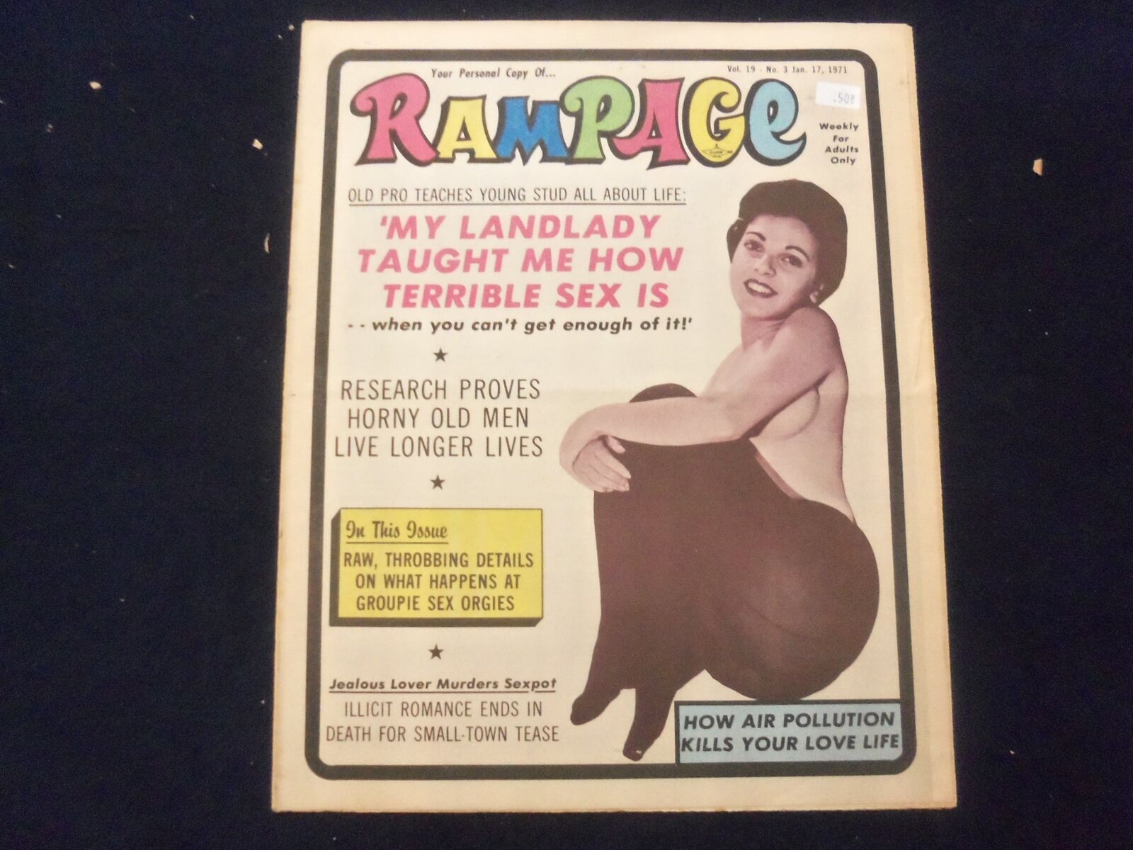 1971 JAN 17 RAMPAGE NEWSPAPER - LANDLADY TAUGHT ME HOW TERRIBLE SEX IS - NP 7292