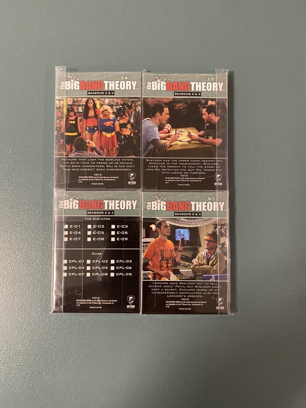 The Big Bang Theory Seasons 3 and 4 Collector Cards MINT RARE