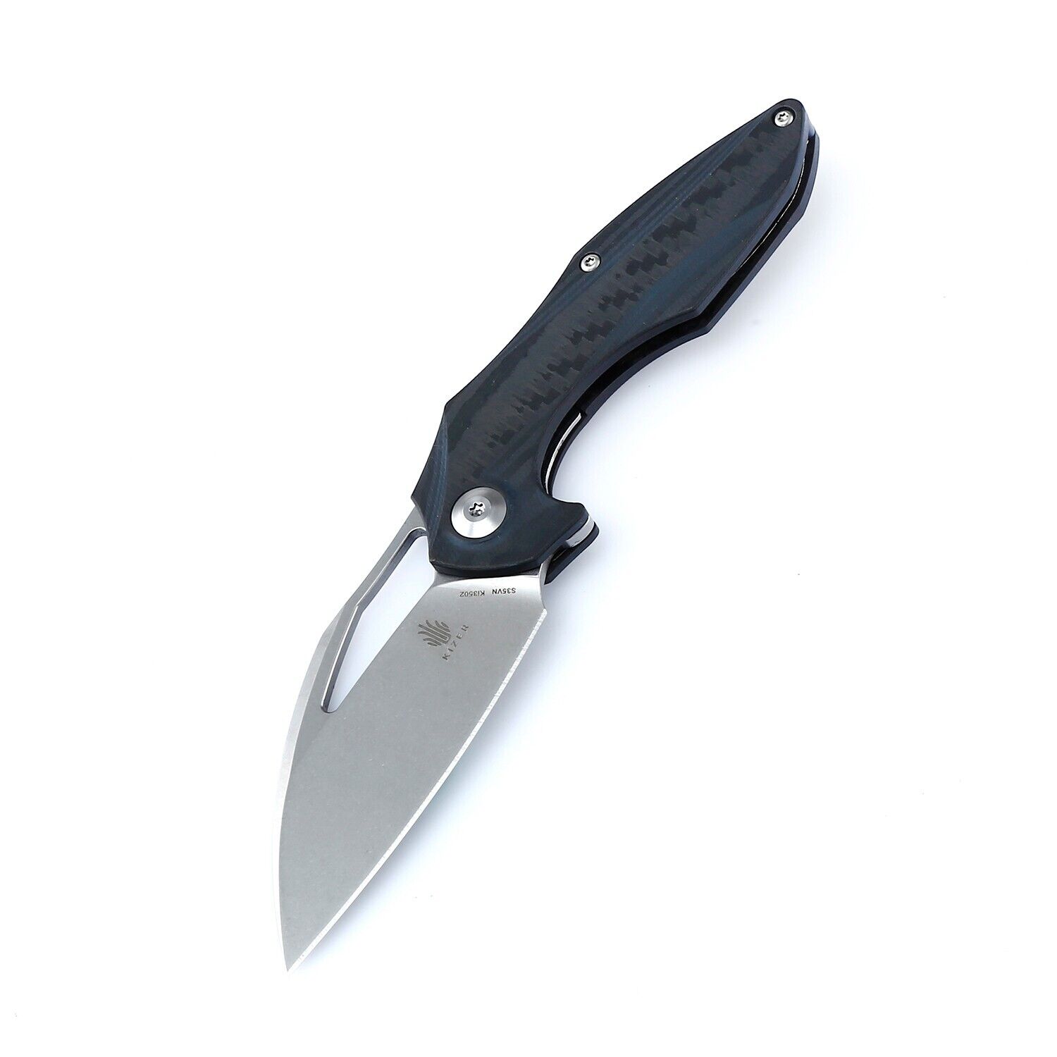 Kizer Minitherium Carbon Fiber Handle Liner Lock Knife Drop Point Ki3502