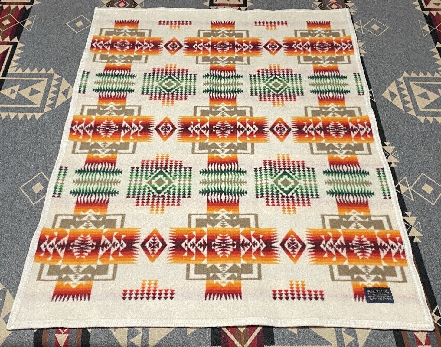 Pendleton Chief Joseph Wool Crib Blanket 41x31 Made In USA T74
