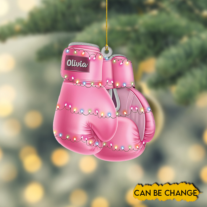 Breast Cancer Awareness Car Ornament, Breast Cancer Pink Ribbon Gloves Ornament