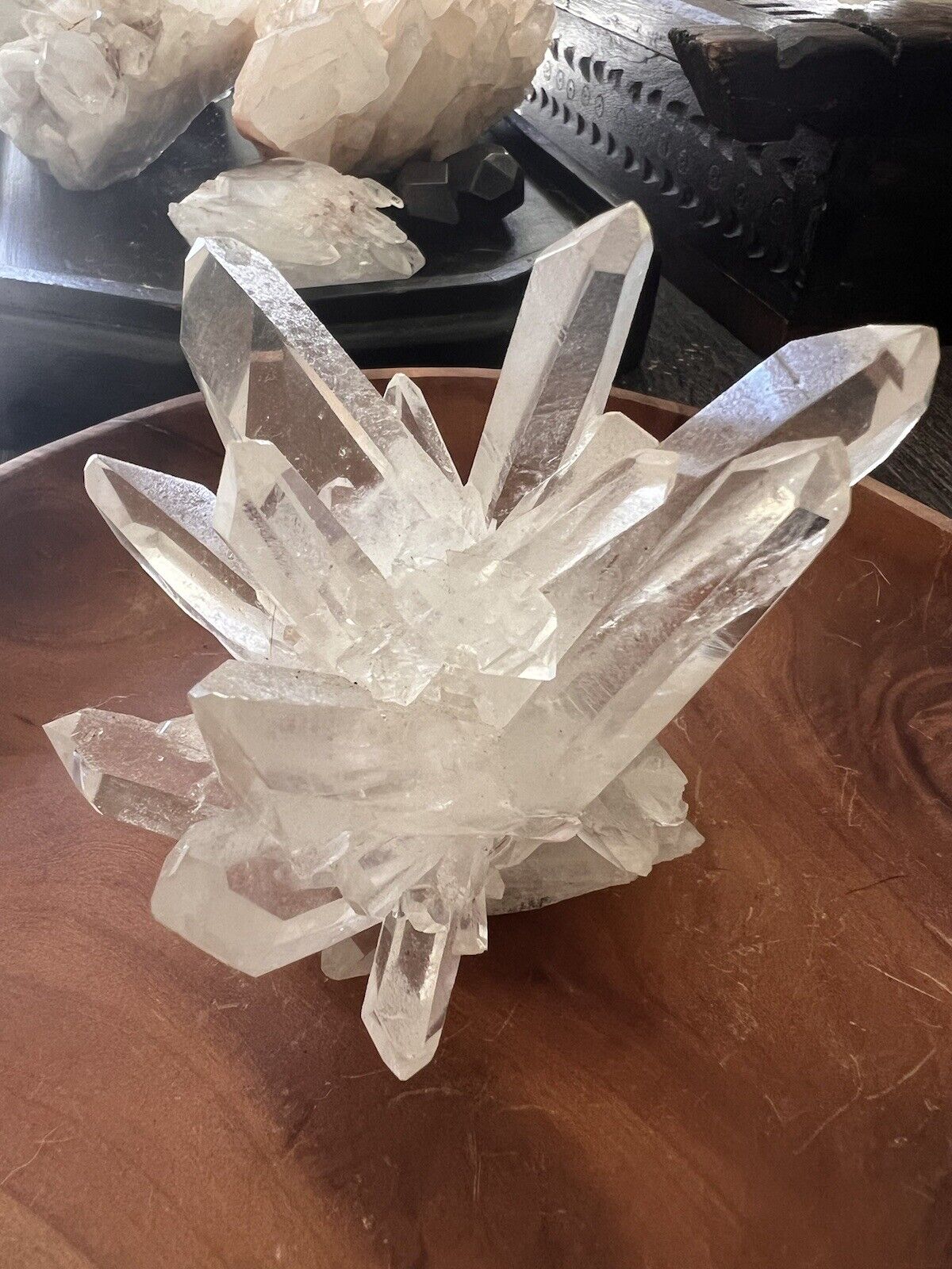 Large Quartz  Cluster  Point 4 X 4 Inches Very Clear  Crystal.