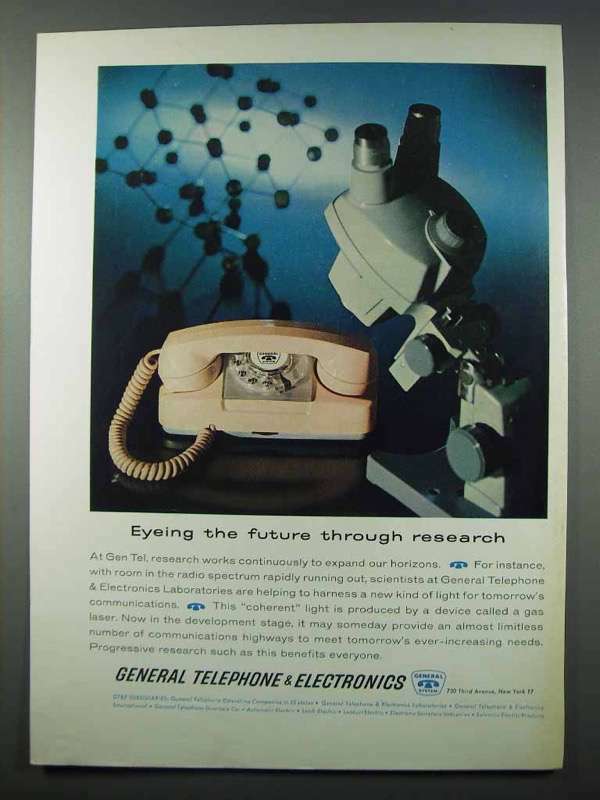 1962 GTE Ad - Eying the Future Through Research