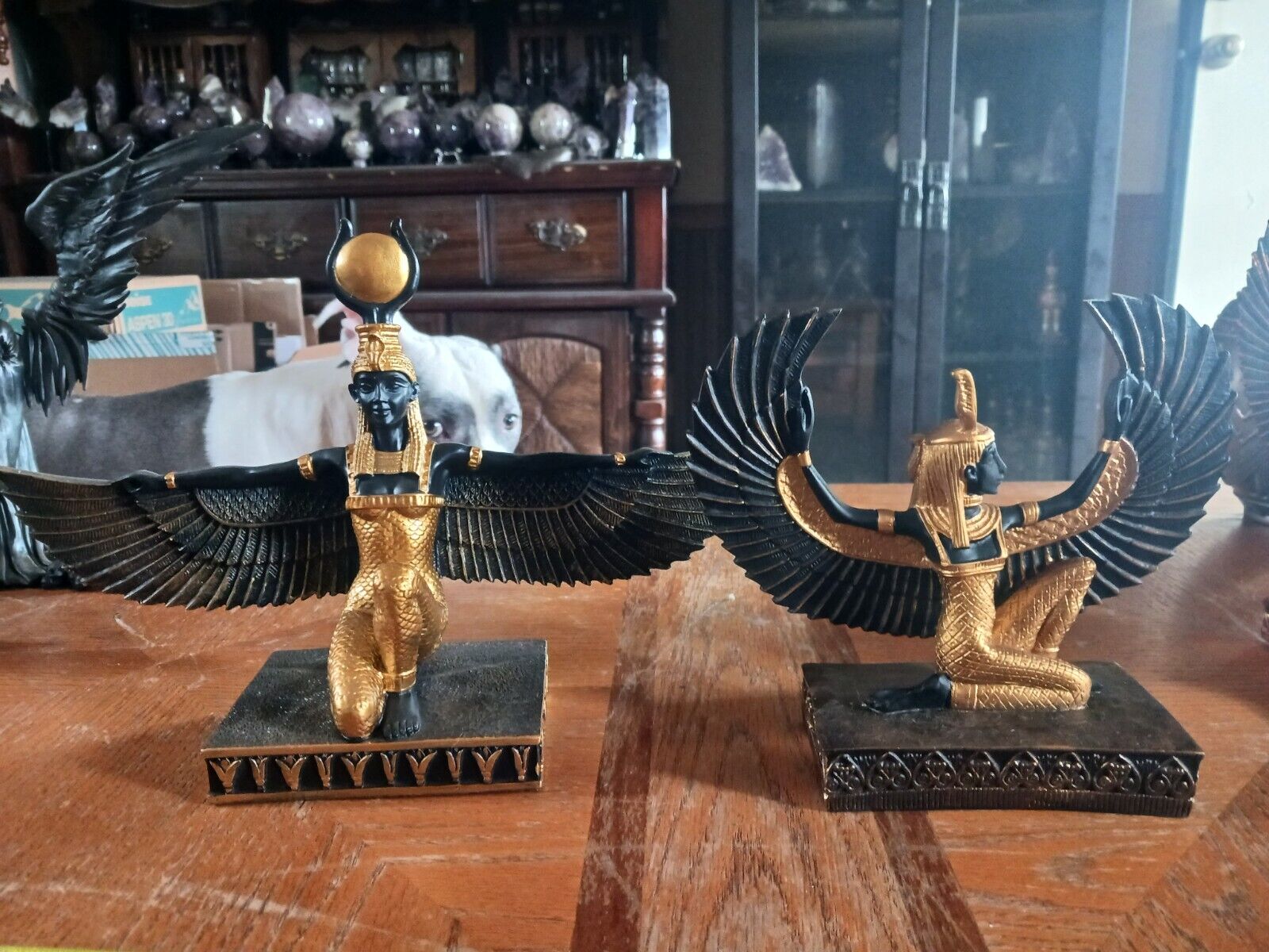 Egyptian Goddess Isis Statue Set Of 2