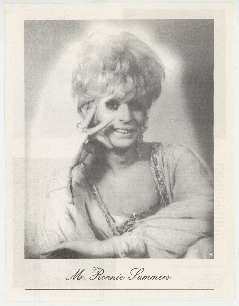 Ronnie Summers 1970 Drag Queen, Gay Burlesque Star Cross Dresser Vintage LGBTQ