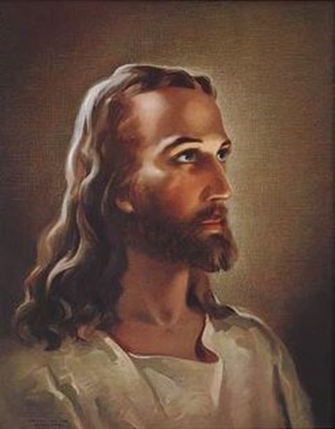 Head of Christ Print by Sallman - Material: Cardstock  Size: 3.5