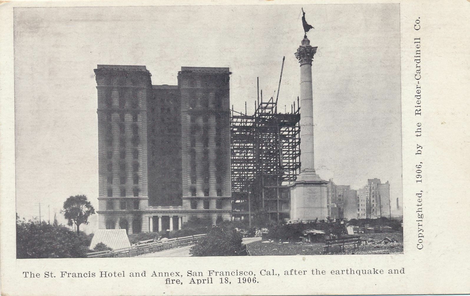 SAN FRANCISCO CA - The St. Francis Hotel and Annex After 1906 Earthquake - udb