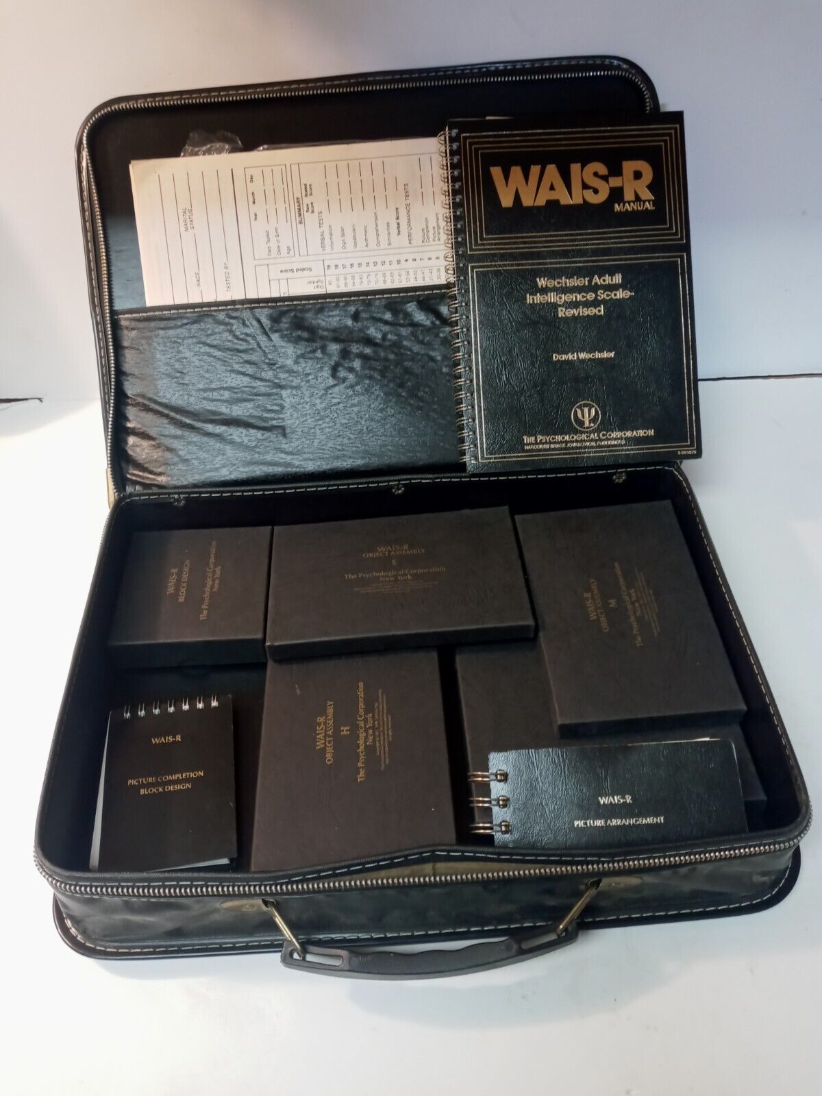 Vintage WAIS-R Psychology Wechsler Testing Kit with Original Briefcase