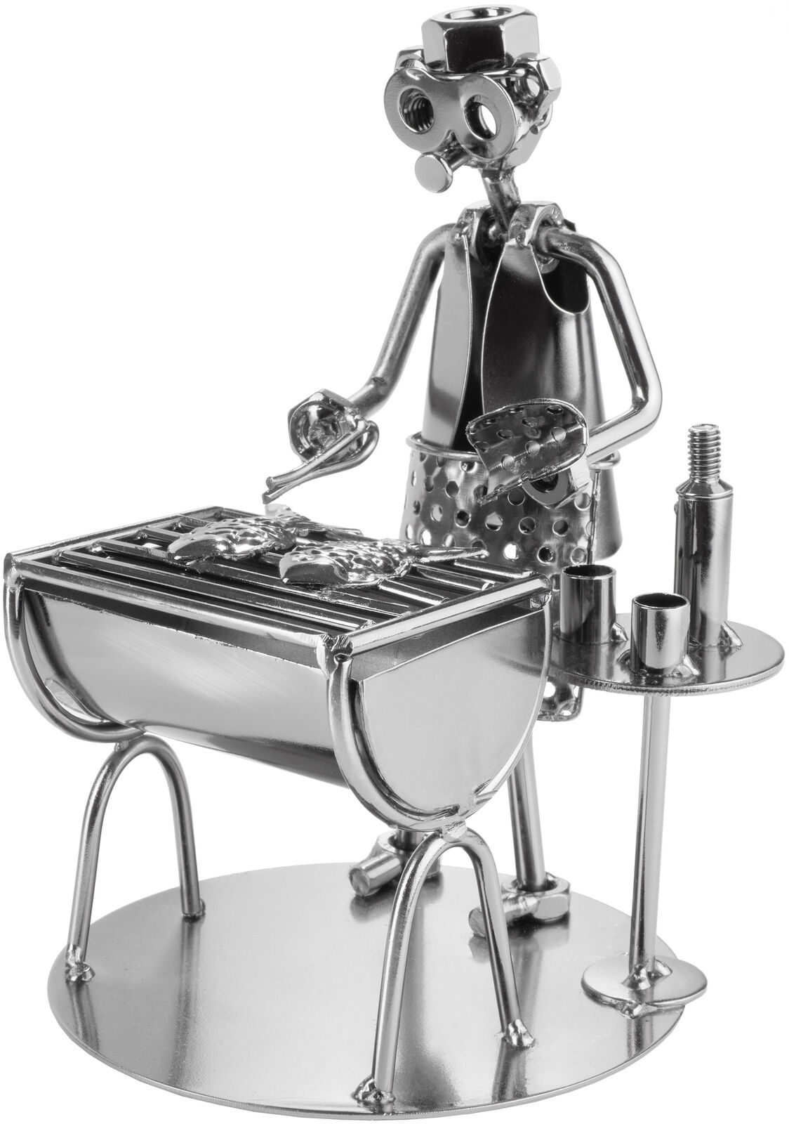BRUBAKER Nuts and Bolts Sculpture Barbecue Grill - Grill Master Fish