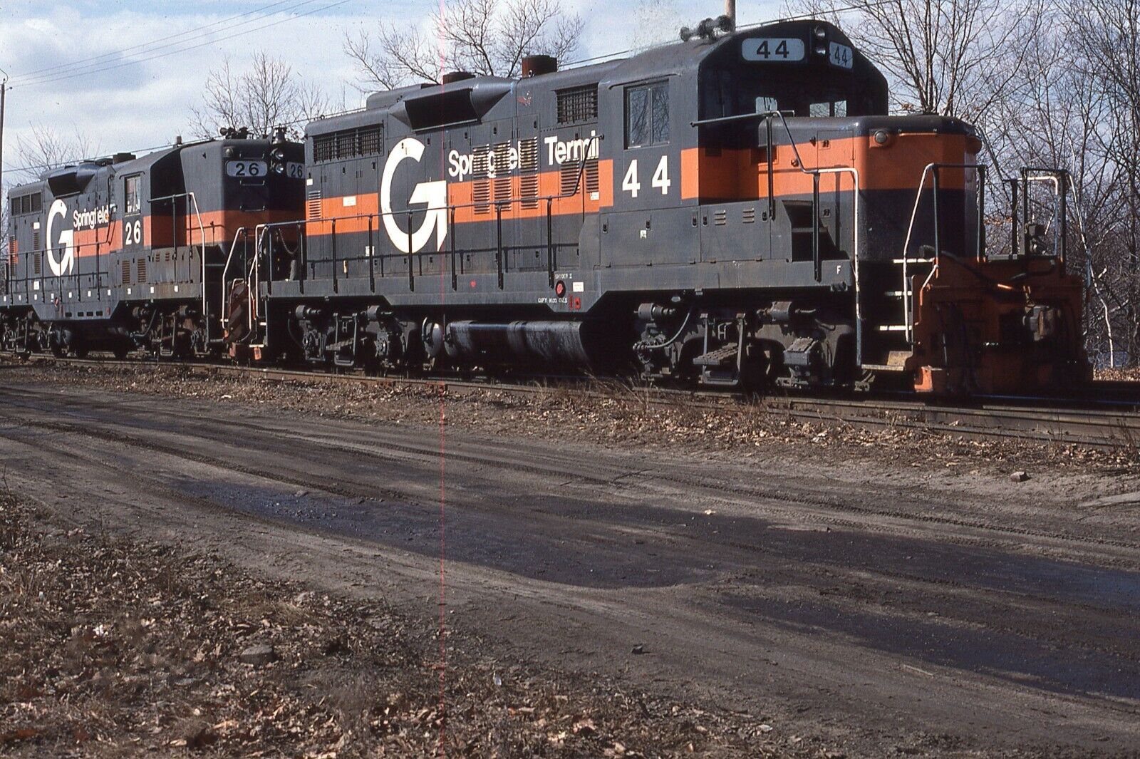 Original Railroad Train Slide Springfield Terminal GP-18 #44 1989 Ayer MA