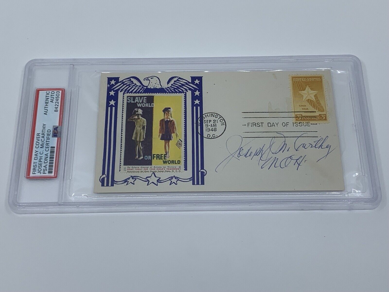 Joseph J McCarthy MOH WWII Signed Autograph First Day Cover PSA DNA j2f1c