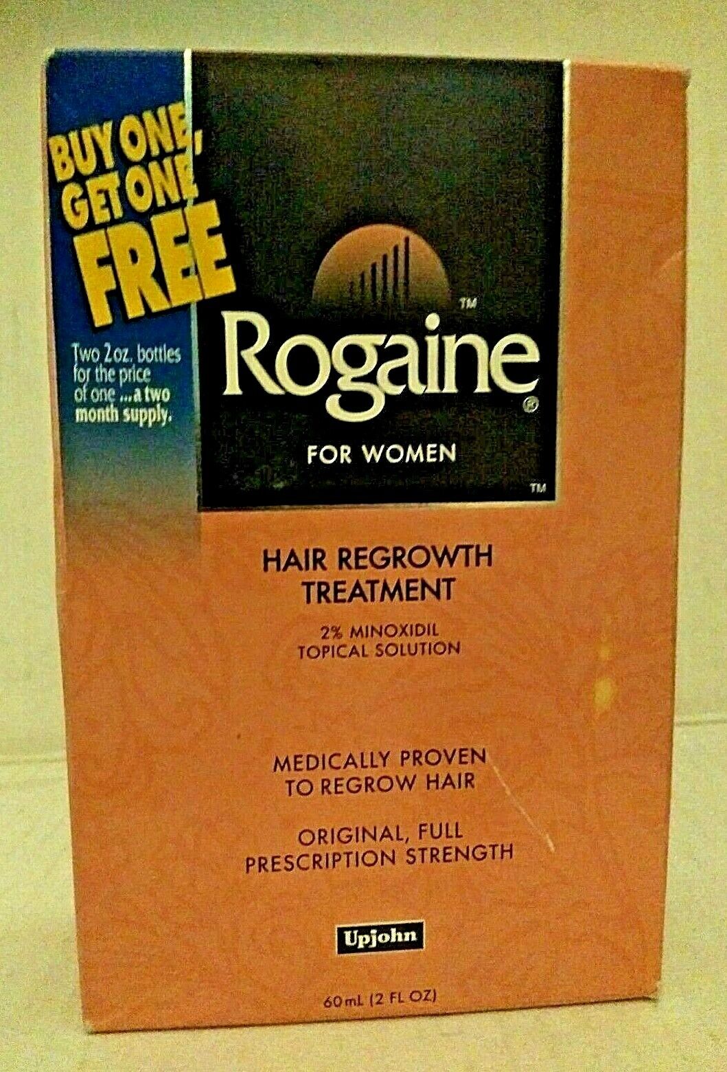 Women's Vintage Rare Rogaine 2% Minoxidil Topical Solution 2 Months Supply 120mL