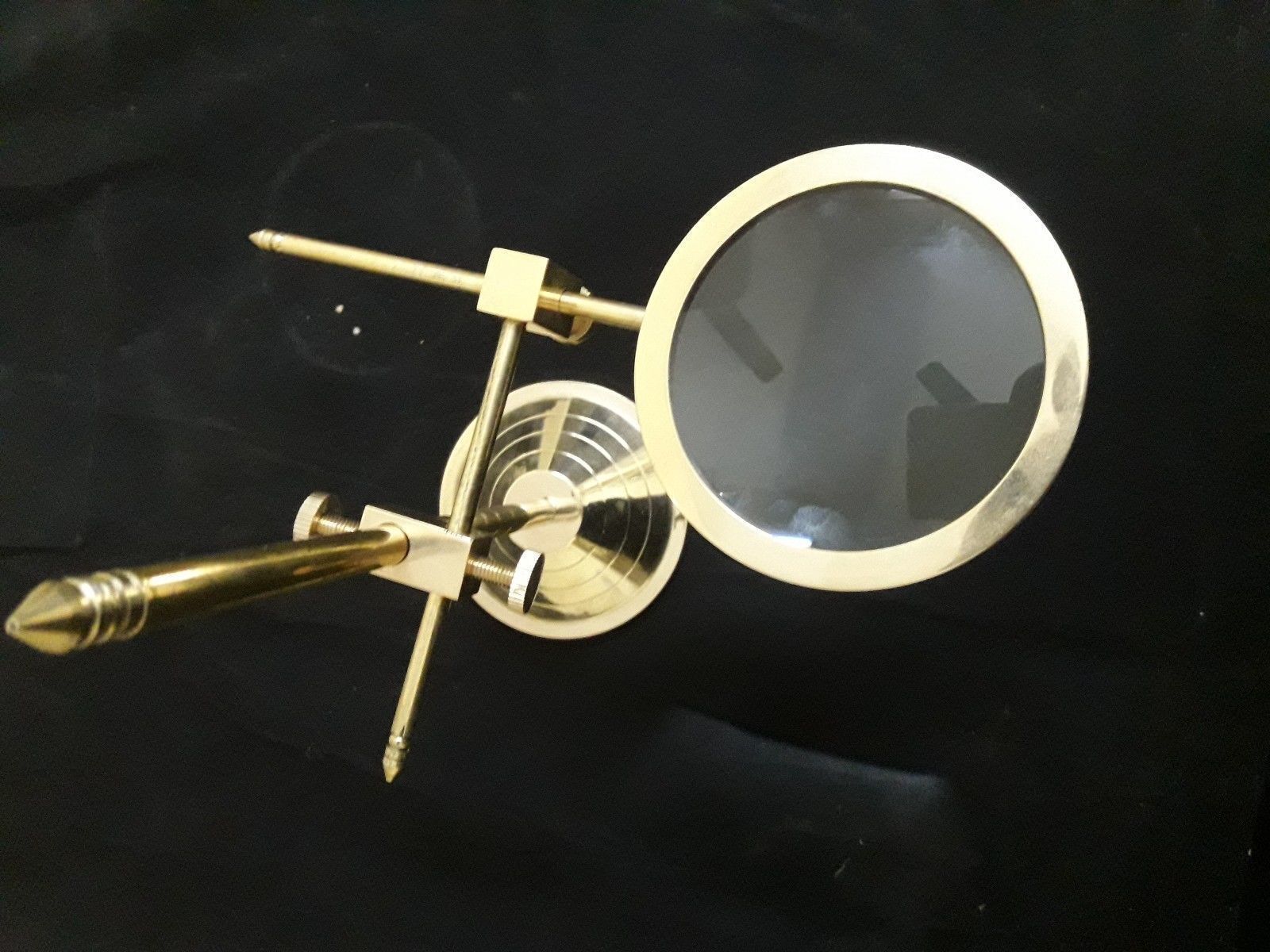 Solid Brass Desktop Magnifying Glass Vintage Adjustable Stand Magnifier Gifts