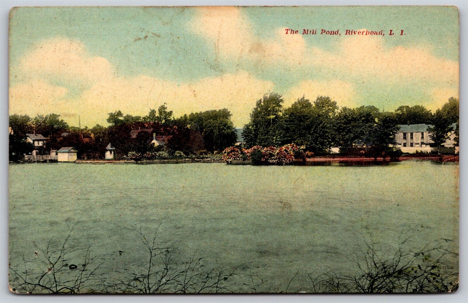 Postcard The Mill Pond, Riverhead, Long Island NY 1911 V110