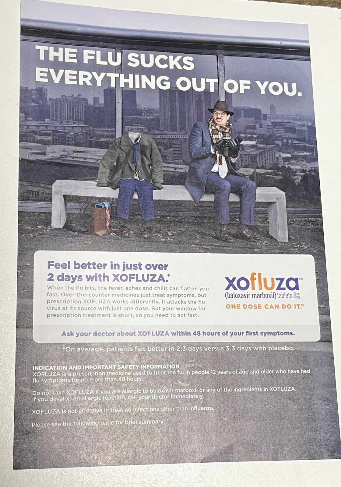 Xofluza PRINT AD Flu  Relief Medicine The Flu Sucks