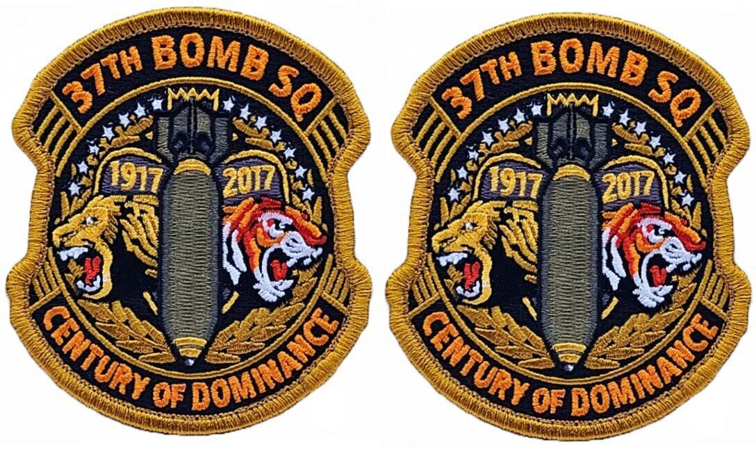 USAF 37th Bomb Squadron Tigers Embroidered Patch | 2PC  Hook Backing  3.5 inch
