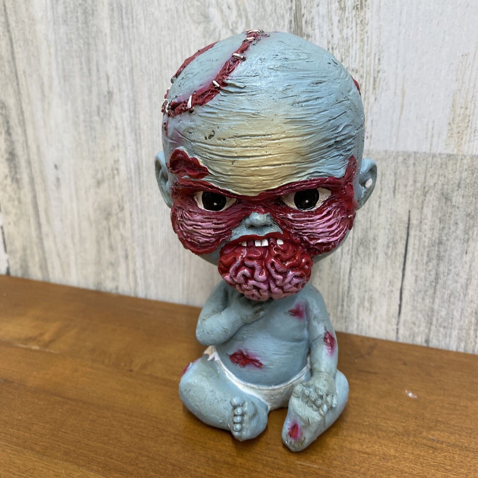 Rare Brain Child Bobble Head Urban Zombie Eating Halloween Horror With Box