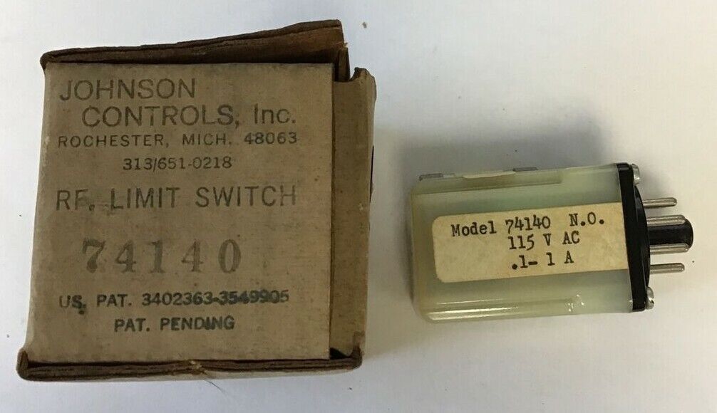 JOHNSON CONTROLS 74140 RF. LIMIT SWITCH 115VAC .1-1 A N.O.