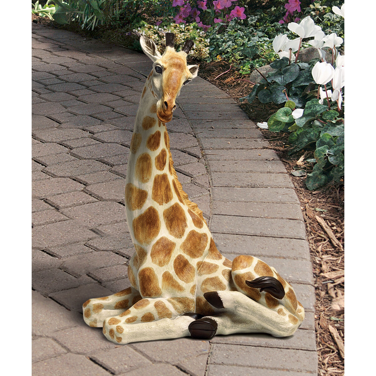 African Plains Exotic Beauty Safari Hand Painted Giraffe Garden Yard Statue