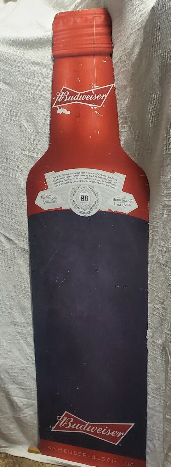 XL Rare Vtg Anheuser Busch Budweiser Beer Bottle 54\