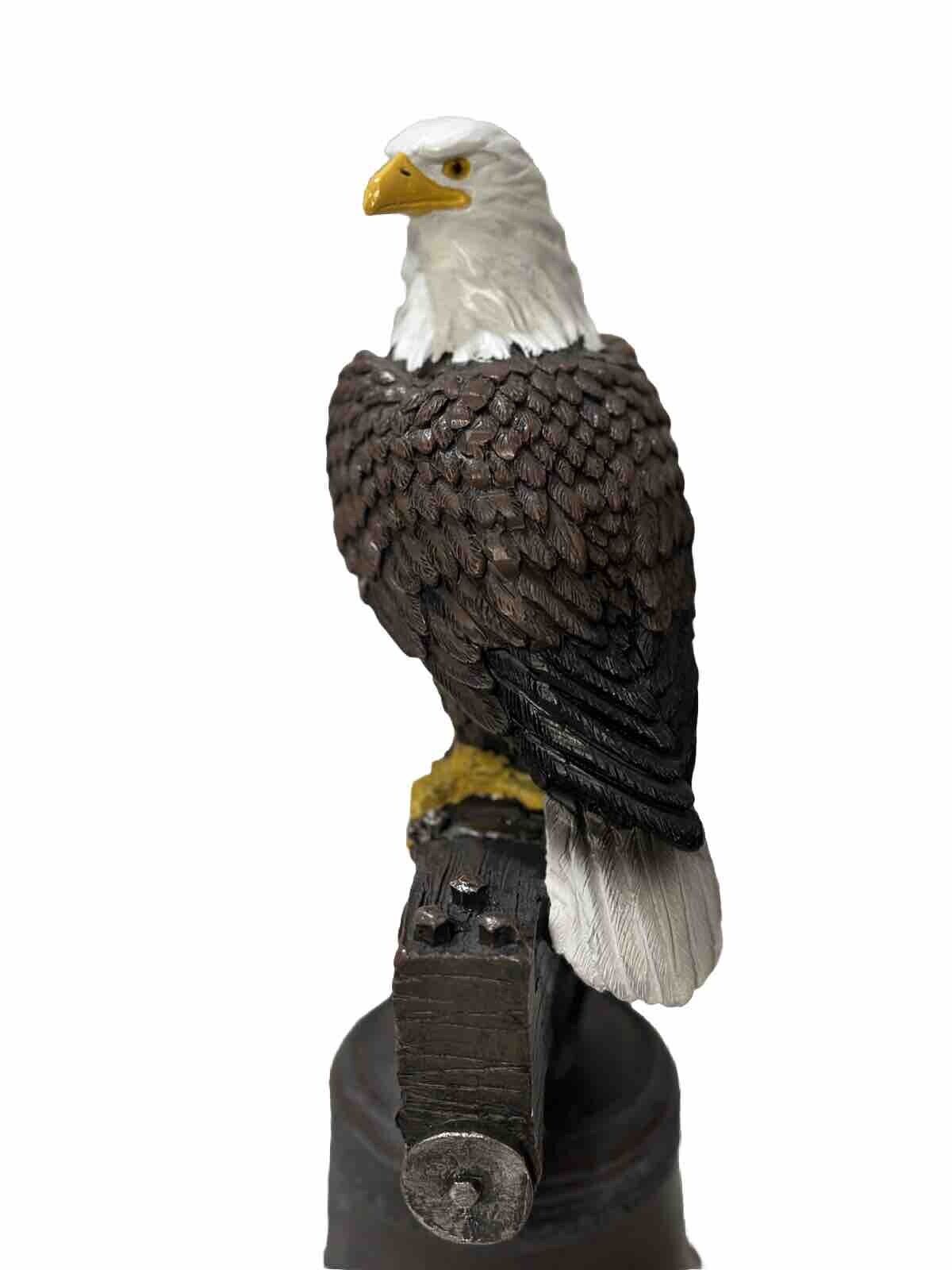 DWK Corp Realistic American Pride Bald Eagle Perching On Liberty Bell Statue