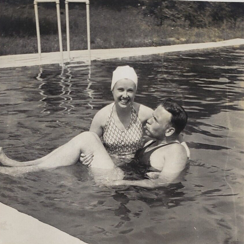Swimming Pool Greenville New York Photo 1930s Vintage Original Snapshot NY F420