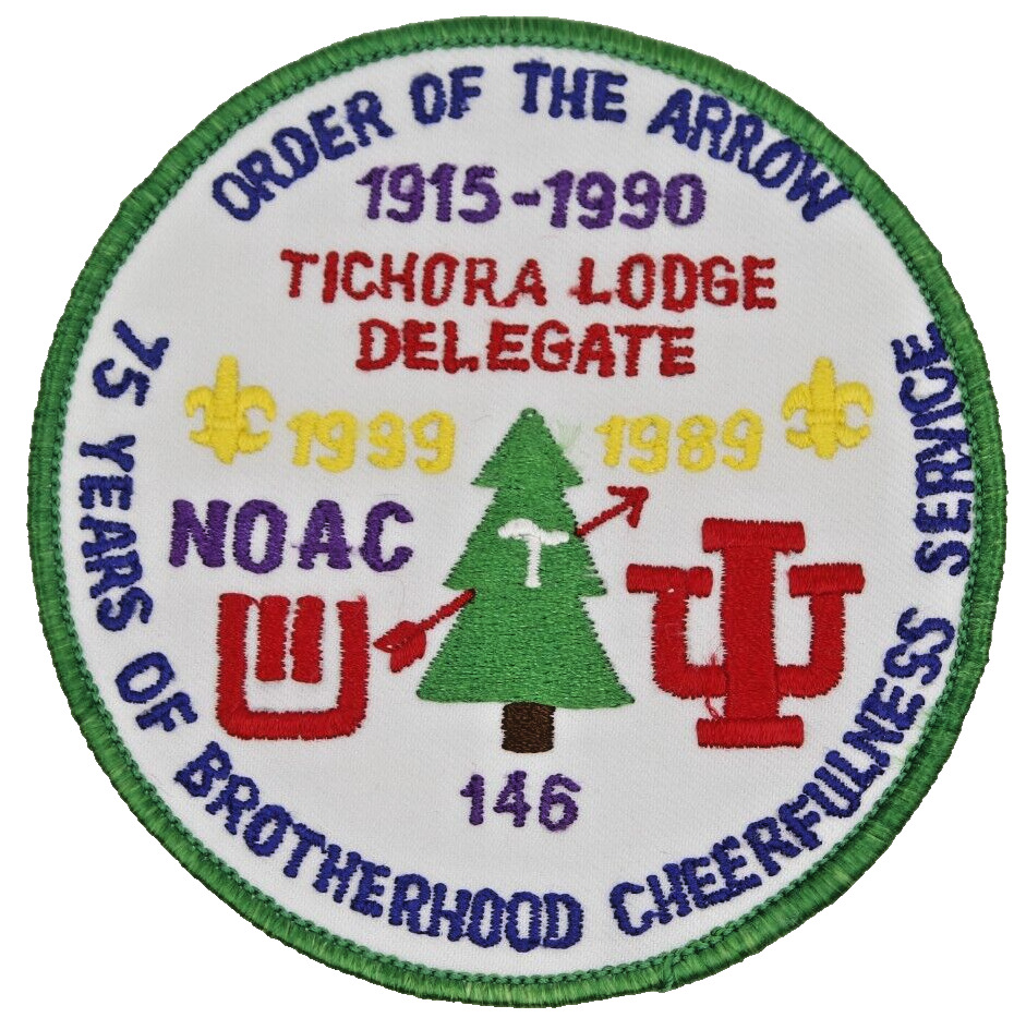 MINT 1990 NOAC Delegate Tichora Lodge 146 Patch Four Lakes Council Wisconsin OA