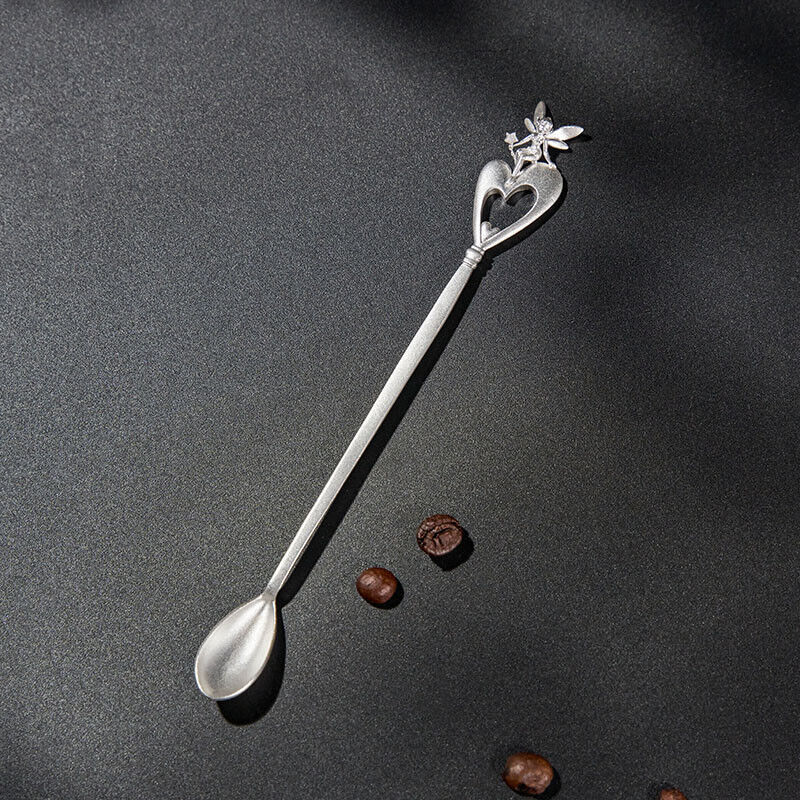 Sterling Silver 15g Spoon For Coffee Full Handmade Craft Artware Round Spoon New