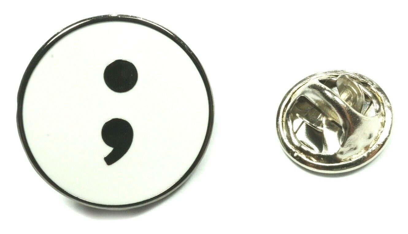 Semicolon Project Suicide Awareness Symbol Hat Jacket Tie Tack Lapel Pin