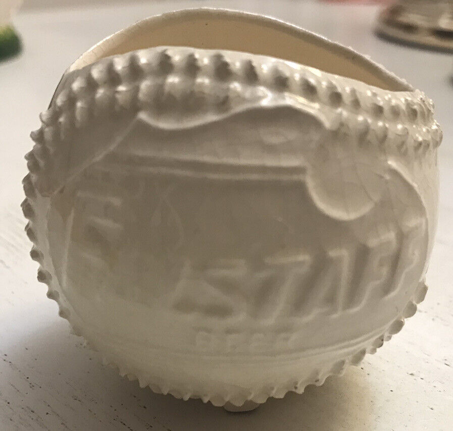 Vintage Falstaff Beer Promotional Ceramic Baseball 2.5” Trinket Jar Rare