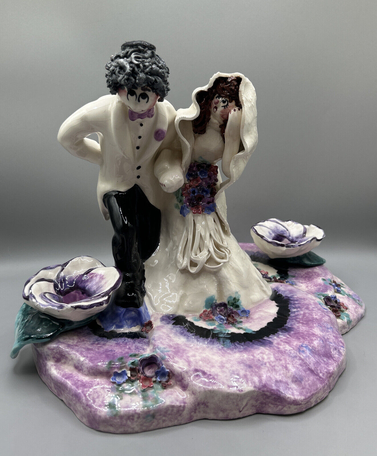 Branah Layah Ceramic Wedding Menorah Signed ‘95 Vintage Judaism Art Pottery RARE