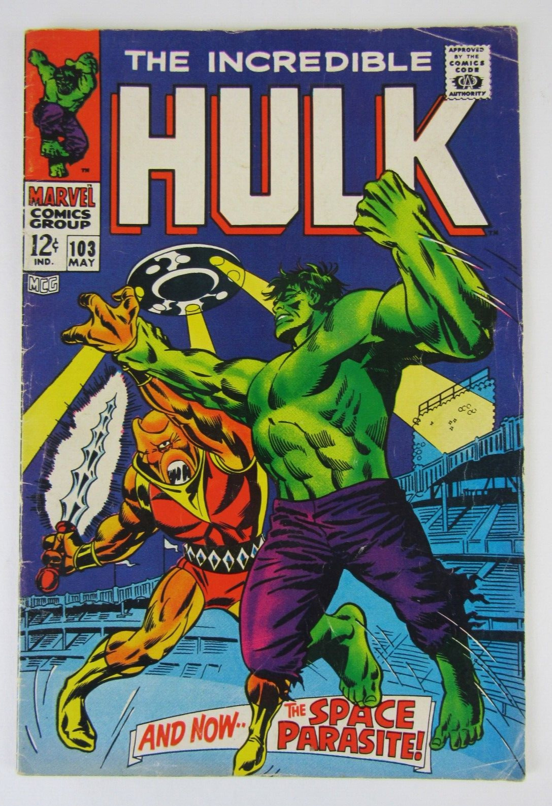 Incredible Hulk #103 (1968) 1st App. Space Parasite VG- 3.5  JJ405