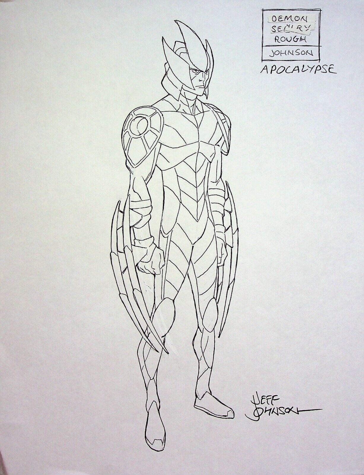 Superman Batman Apocalypse JEFF JOHNSON Production Hand Drawn DEMON Model Cel