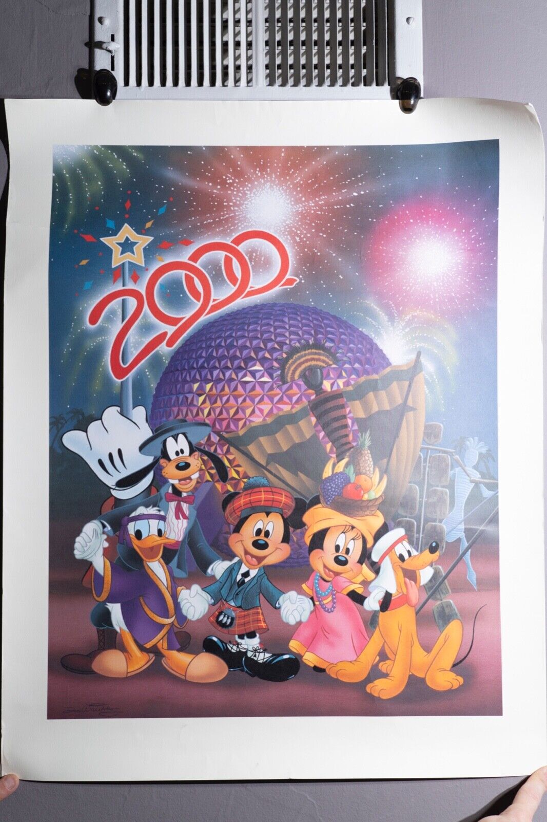 Disney EPCOT Celebrate The Future Hand In Hand 2000 Lithograph  27\