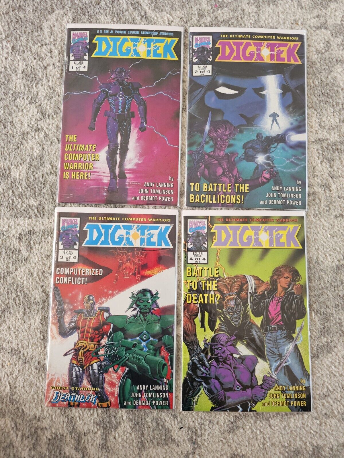 DIGITEK #1-4 (1 2 3 4) LOT (Marvel Comics UK 1992) DEATHLOK COMPLETE Set VF/NM