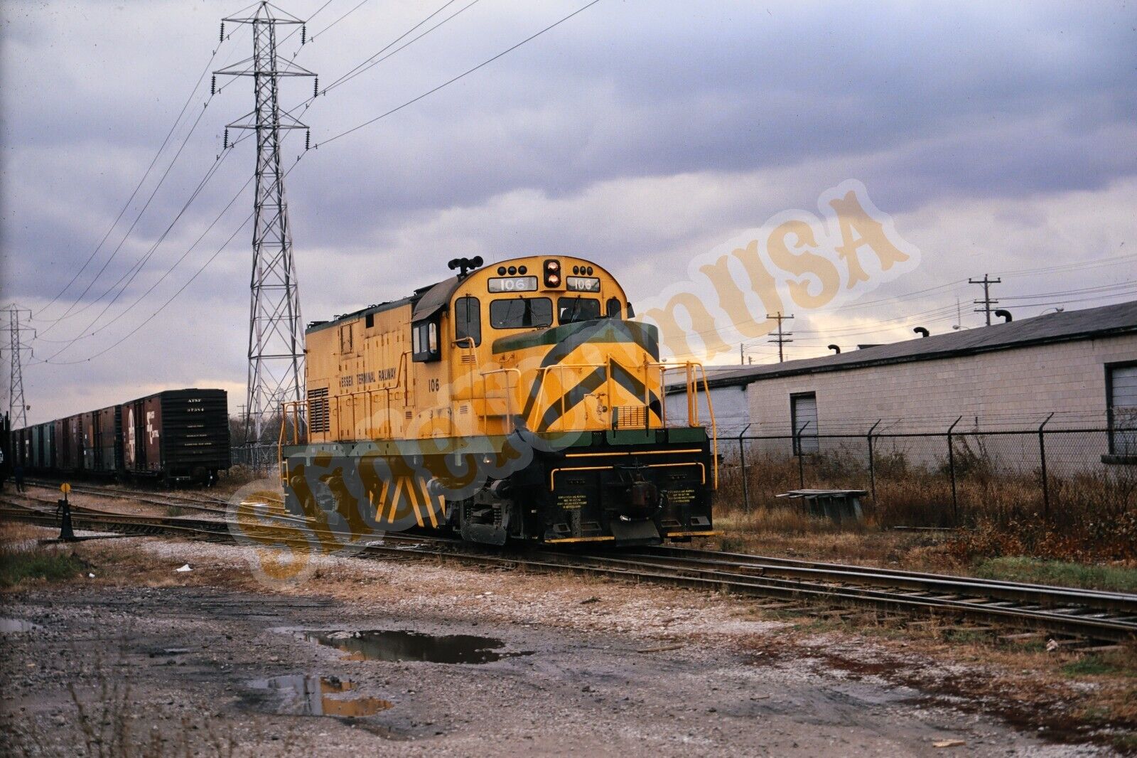 Vtg 1981 Train Slide 106 Essex Terminal Railway Engine Windsor Ont Canada X7D006