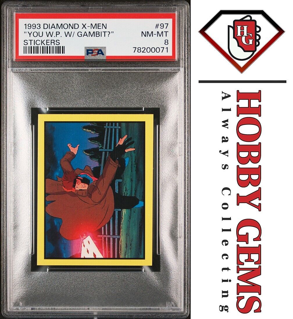 GAMBIT PSA 8 1993 Diamond Marvel X-Men Sticker #97 C2