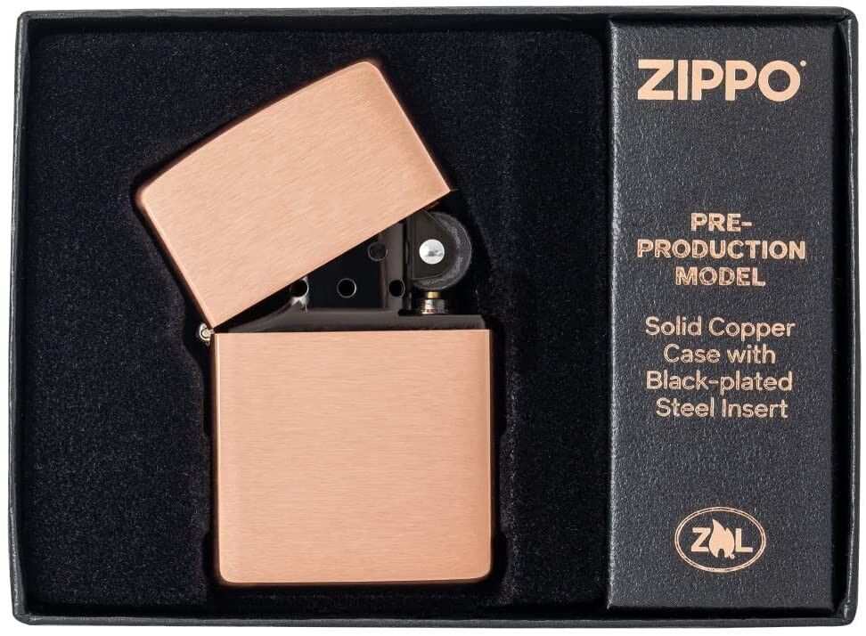Zippo Limited Edition Lighter, Copper with Black Plated Insert 48107 New In Box