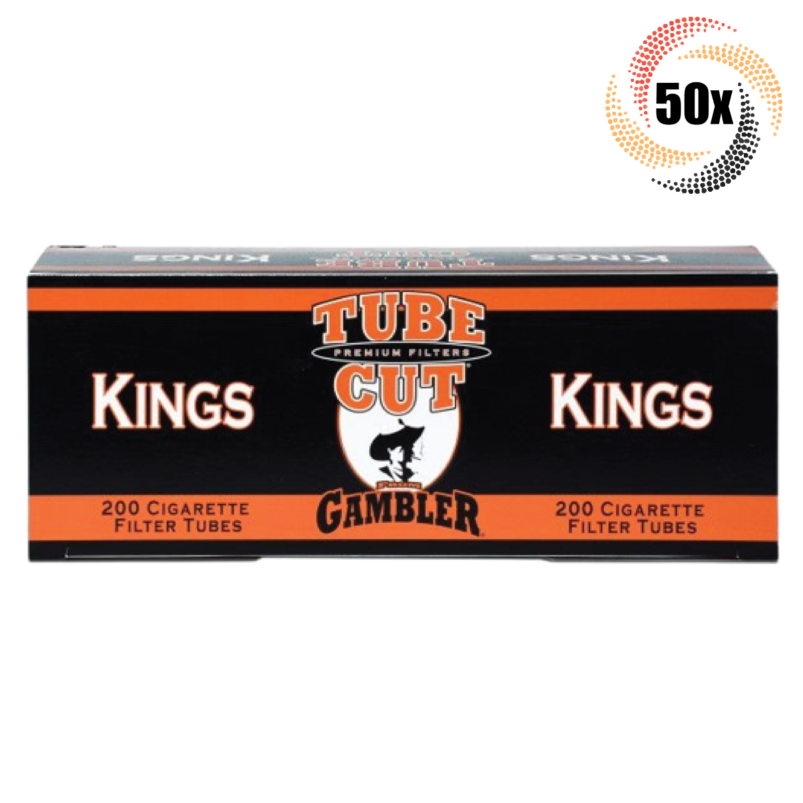50x Boxes Gambler Tube Cut Full Flavor KING SIZE ( 10,000 Tubes ) Cigarette RYO