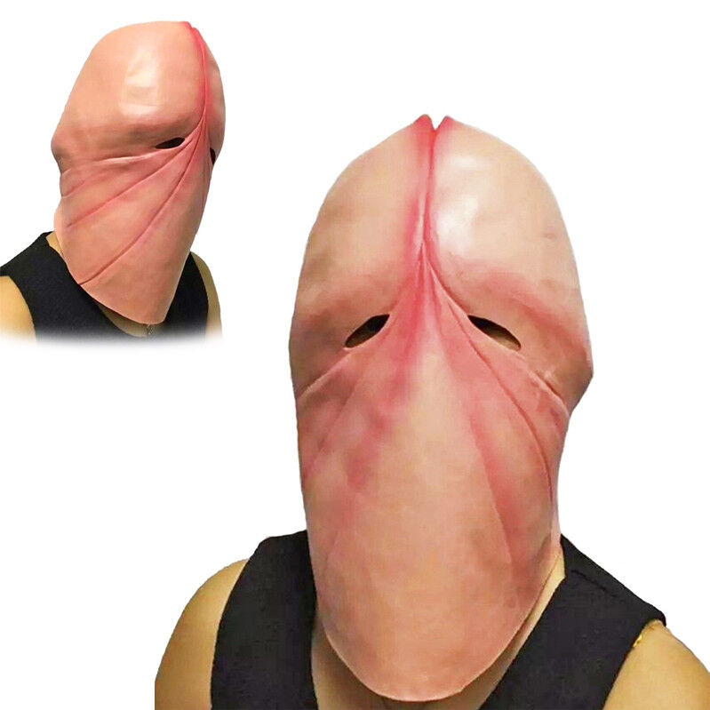 Funny Latex Penis Dick Head Mask Halloween Prank Party Cosplay Costume Prop Cos