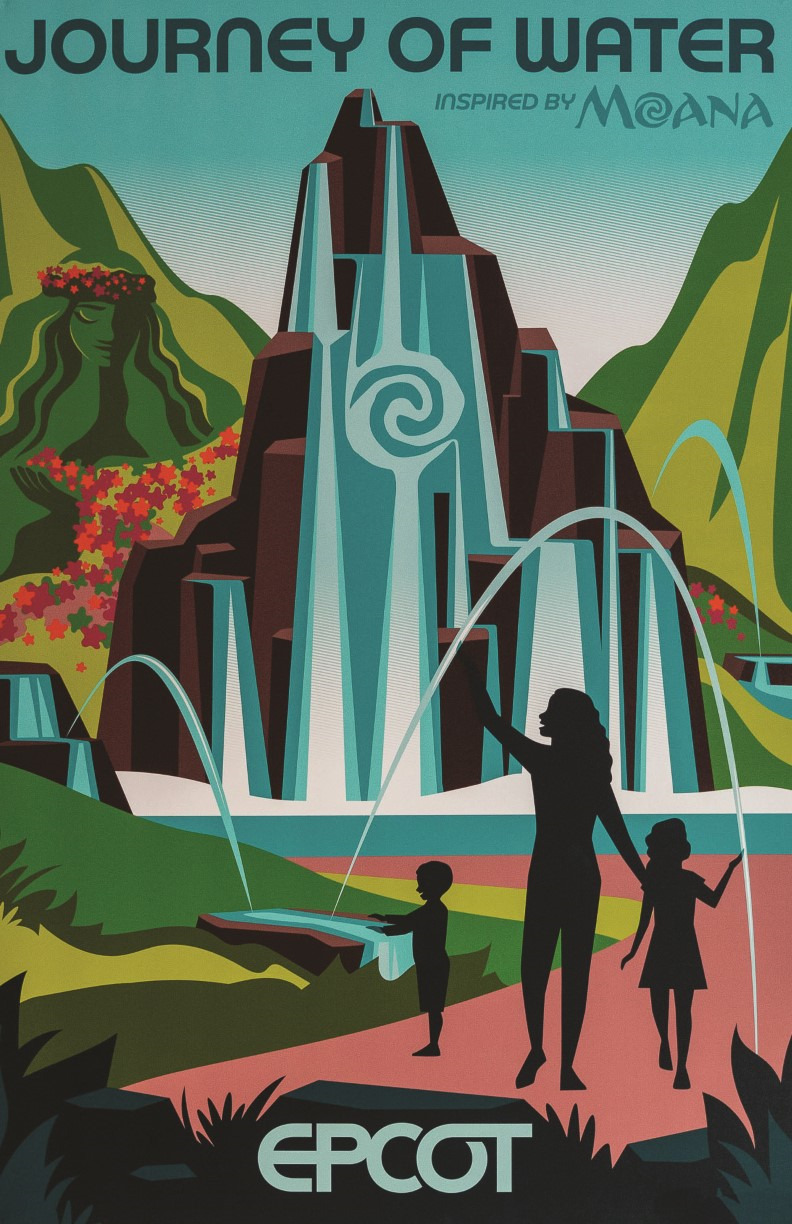 Epcot Journey of Water Inspired by Moana Attraction Poster Print 11x17 Disney