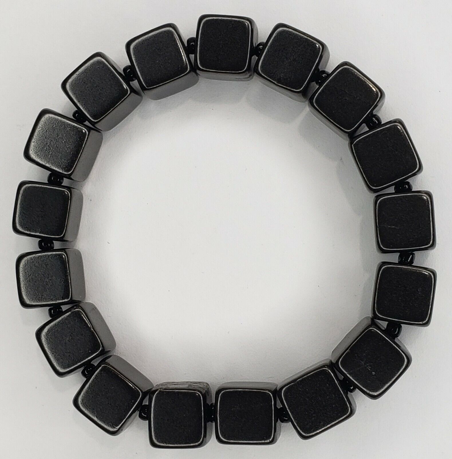 9 mm Shungite Bracelet Stretchy One Size 5G WiFi Radiation  EMF Protection 1 pc