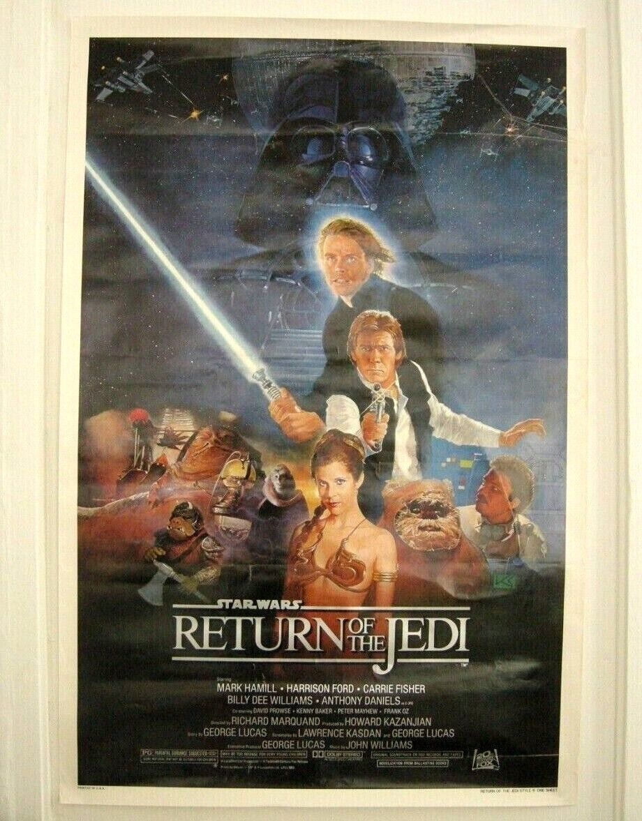 STAR WARS Return of the Jedi 1985 Original Movie Poster RARE