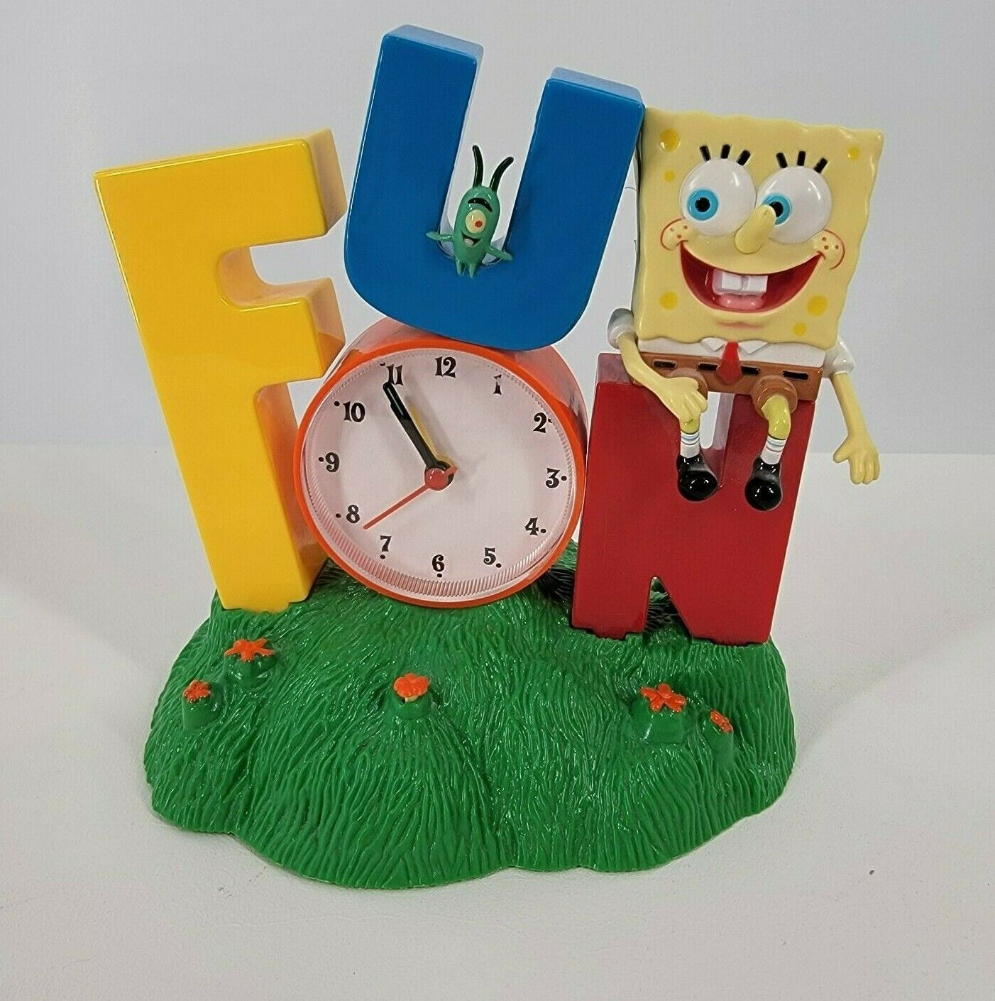 Spongebob Vintage 2002 FUN F is for Friends Plankton Alarm Clock Works Great