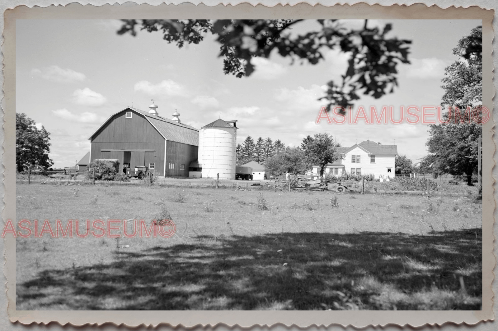 50s HUNTLEY MCHENRY KANE ILLINOIS HOUSE BARN FARM VINTAGE USA Photograph 8352