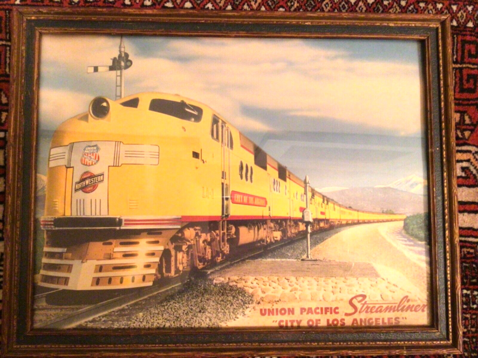 Original RR Union Pacific Streamliner Poster City of Los Angeles Train 1940’s