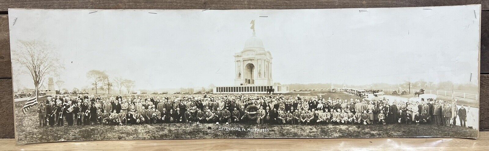 Antique 1933 Photo Of A Gathering At Gettysburg, PA 