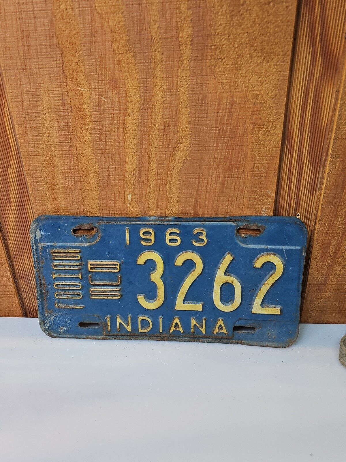 1963 Indiana School Bus license Plate