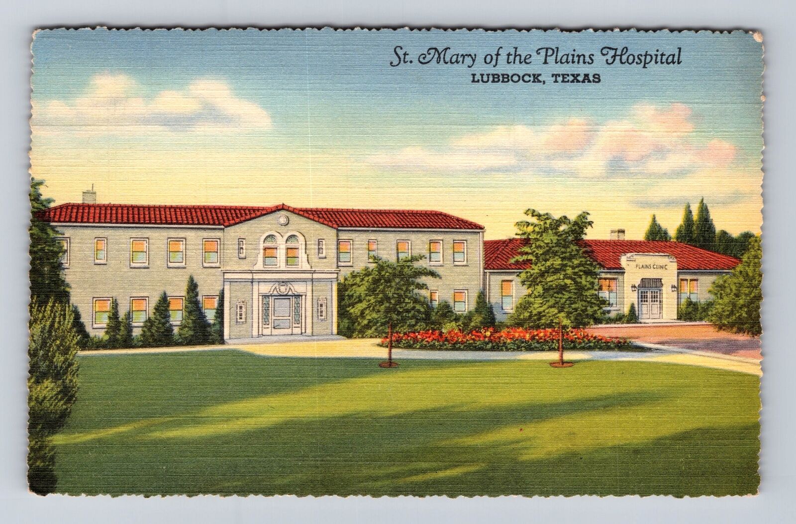 Lubbock TX-Texas, St Mary of the Plains Hospital, Antique Vintage Postcard
